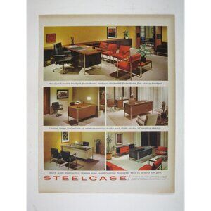 Print Ad Steelcase Office Furniture Contemporary Mid-Century Modern 1960s